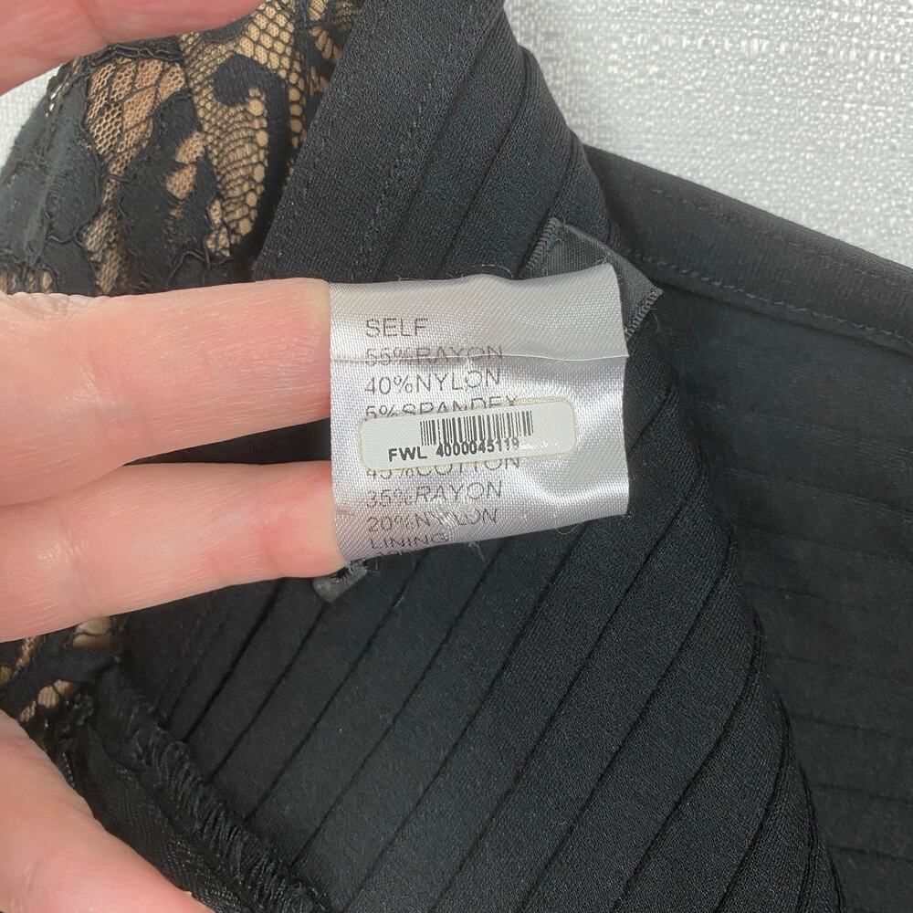 Tadashi Shoji Black Lace Inset Sheath Midi Dress Sz.L - Picture 13 of 14